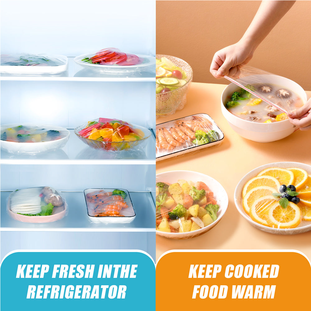 Plastic Bowl Covers Food Cover, Food Keeping Bags Elastic Reusable Plastic Stretch Elastic Food Storage Covers Kitchen Dining Plate Bread Proofing Universal Kitchen Wrap